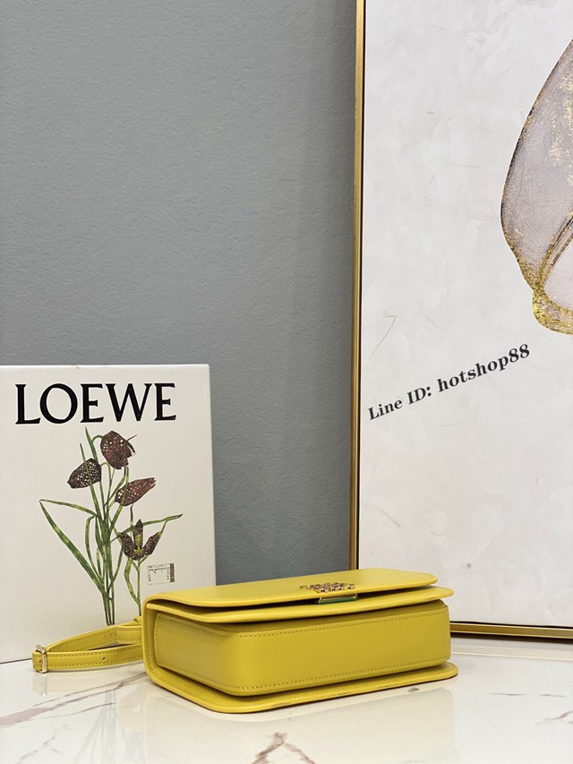 Loewe專櫃2022全新Goya系列小號手袋 羅意威爆款純色全皮肩背斜挎女包 lyw1070